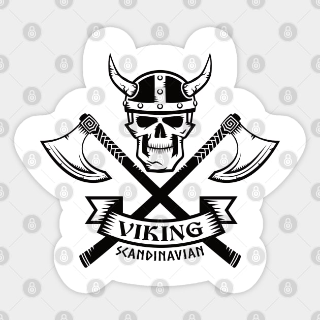 Vikings - Scandinavians and ax - bright Sticker by ShirzAndMore